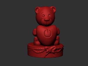 桌面摆件爱心熊3D打印模型下载免费stl