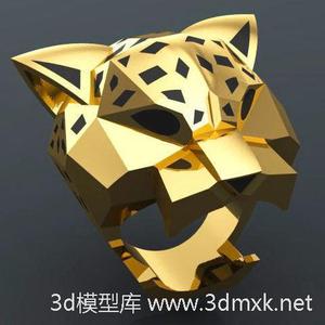 斑点豹戒指指环3d打印模型下载