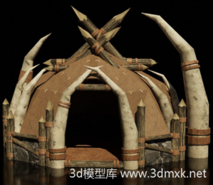 野人兽人小木屋3d模型