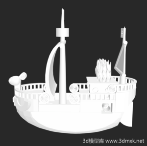 海贼王海盗船黄金梅丽号3d打印模型下载stl图纸素材