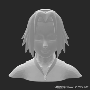 火影忍者小樱半身像素材3D打印模型下载STL