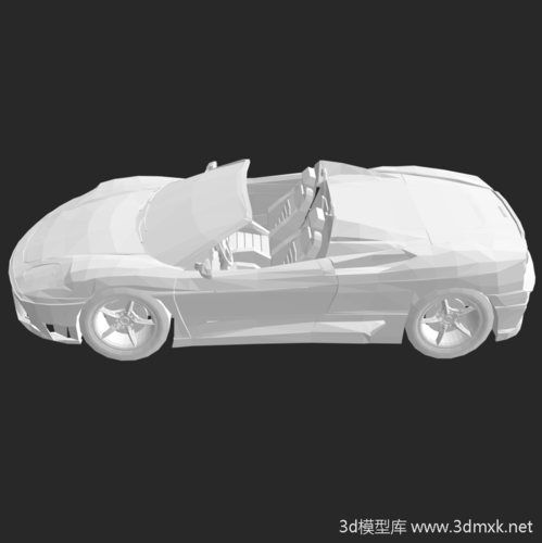 简易版法拉利跑车3d打印模型下载