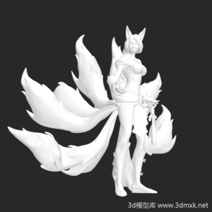 英雄联盟人物手办九尾妖狐阿狸3d模型下载